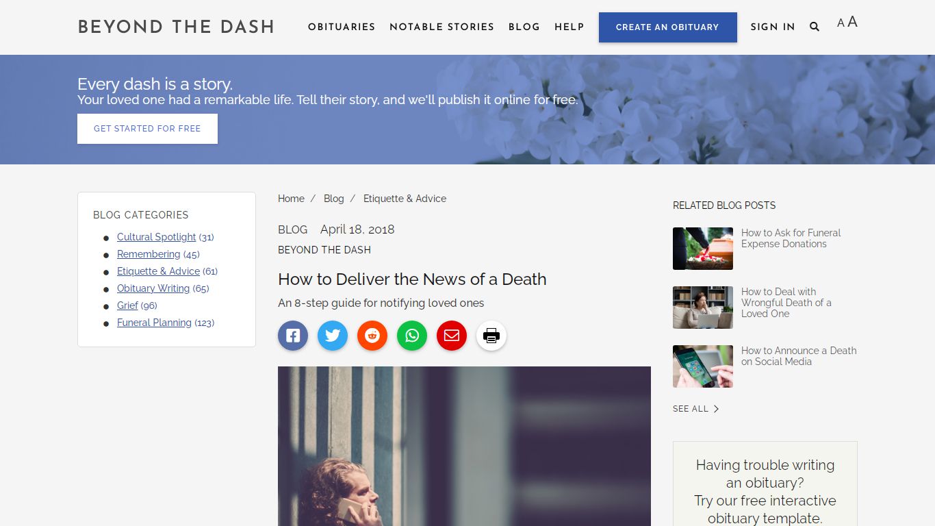 How to Deliver the News of a Death | Beyond the Dash