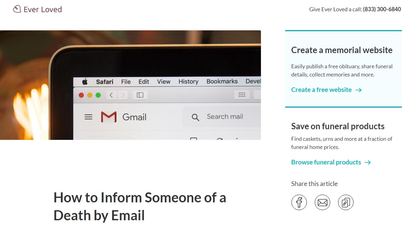 How To Inform Someone Of A Death By Email | Ever Loved