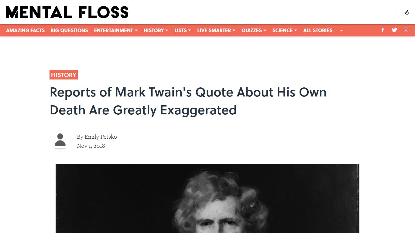 Reports of Mark Twain's Quote About His Own Death Are Greatly ...